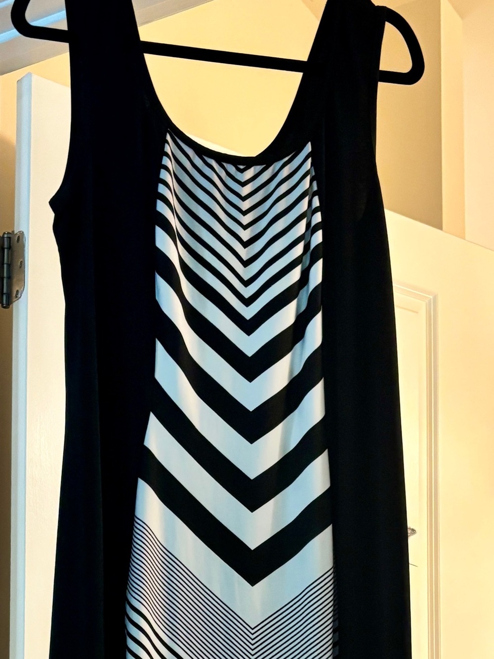 paper doll Black and White Striped Dress
